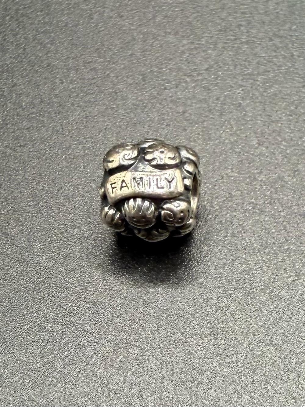 LOVE/FAMILY Spacer Charm Silver Tone Barrel Bead for European Bracelet